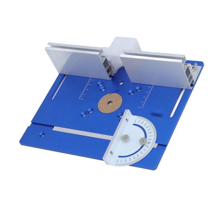 Placa de inserción de aluminio para mesa de fresadora OMABETA, placa de inserción de aleación para mesa de fresadora, sierra de bricolaje, azul