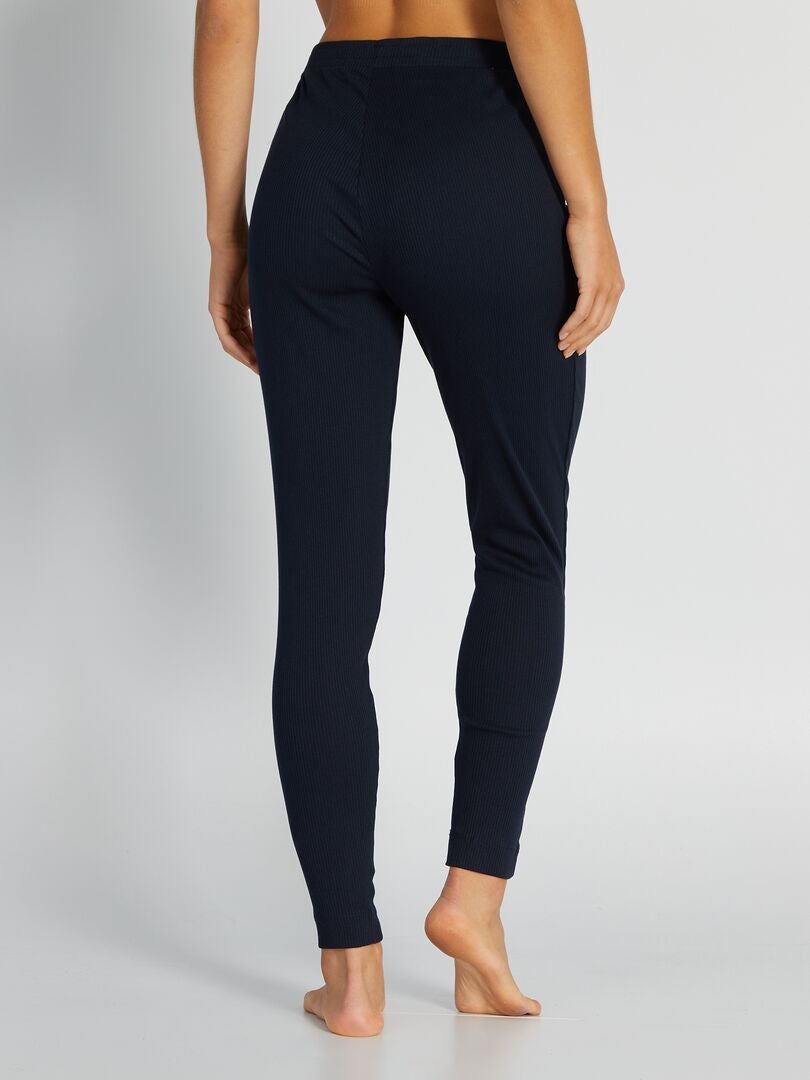 Pantalones de punto acanalado - AZUL