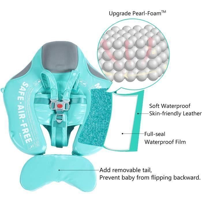 HAOPYOU- Anneau de flotteur de piscine pour bb anneau de natation pour bb non gonflable avec auvent pour les VERT