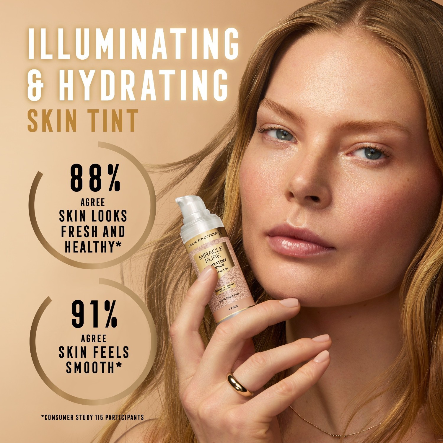 „Max Factor Foundation Miracle Pure Hydratint Essence Sheer Skin Tint“ makiažo pagrindas, 7 tamsiai mėlynas