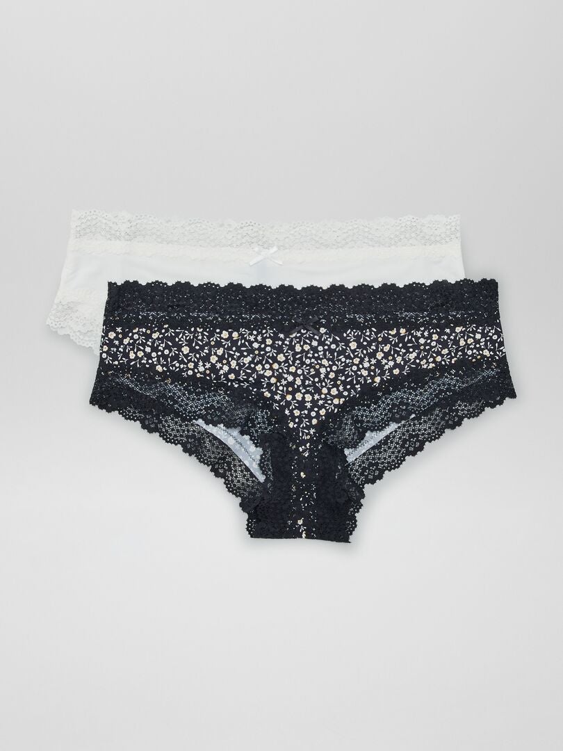 Conjunto de 2 bragas de microfibra - NEGRAS
