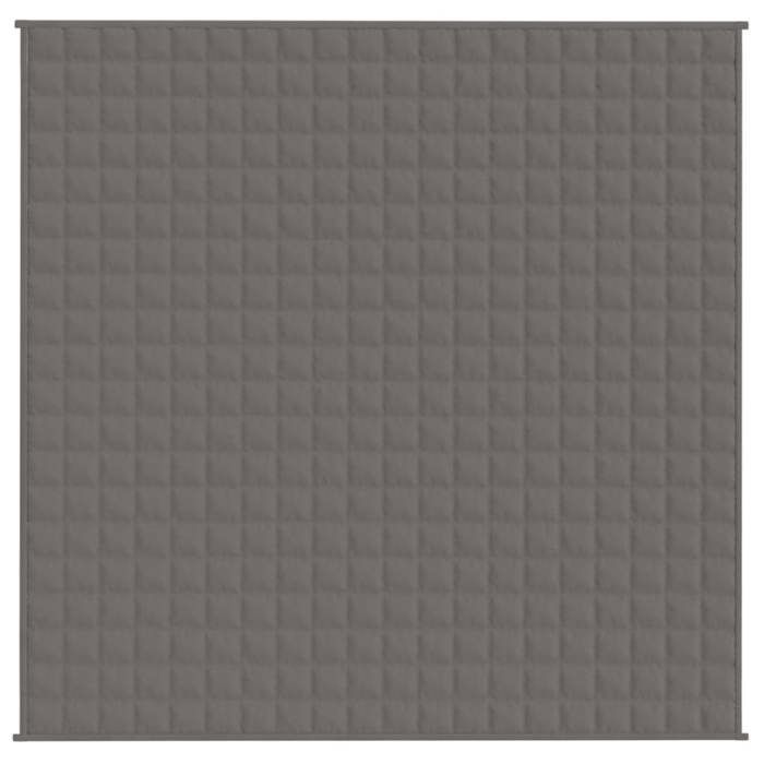 Manta con peso vidaXL 200x200 cm, 9 kg, Gris, Tejido efecto algodón, Acolchada y transpirable, Hipoalergénica 350778