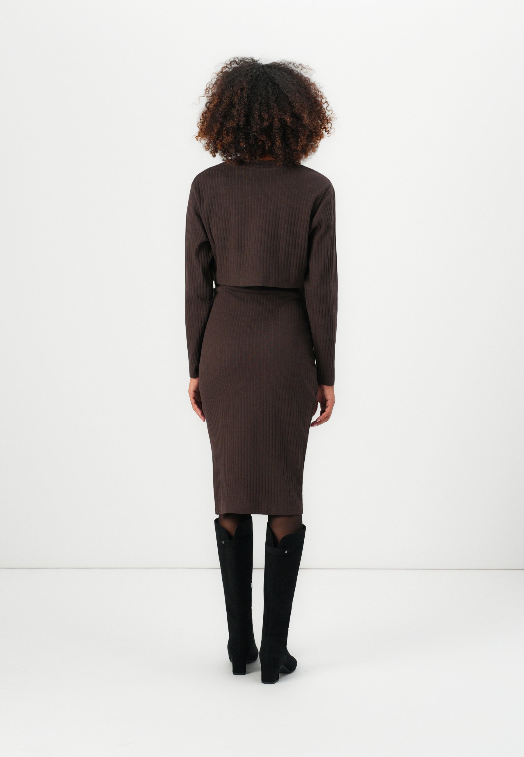 Anna Field MAMA ZWANGERSCHAPSSET MET LANGE MOUWEN - Kokerrok - koffieboon