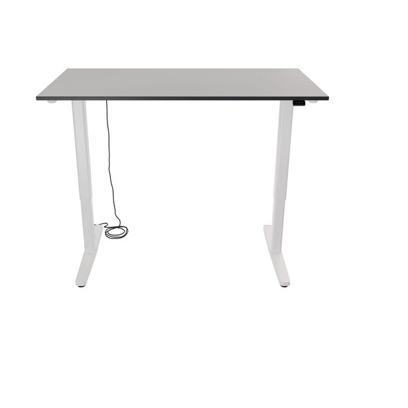 Elektrisch höhenverstellbarer Schreibtisch Desk Basic, silberweiß