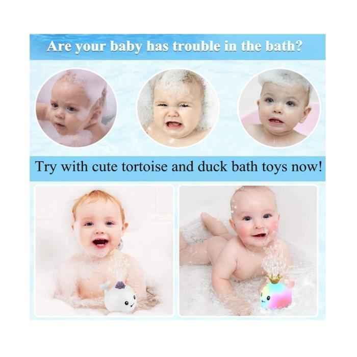 Juguete de baño para bebés, juego de baño con chorro de agua de ballena, juguetes de baño con rociador de agua de ballena para niños de 1 a 5 años.