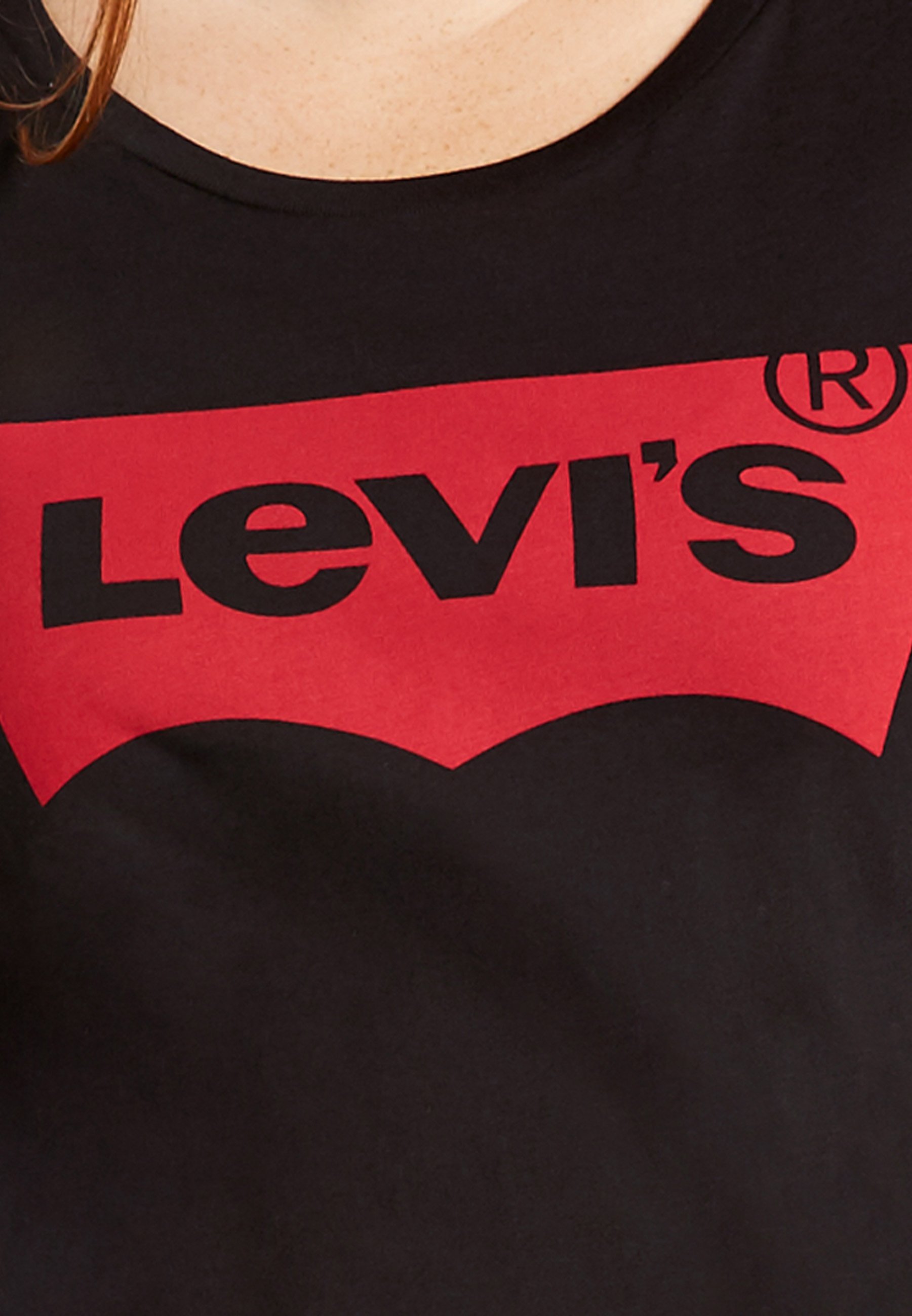T-shirt imprimé Levi's® Plus PERFECT - Noir de jais à manches chauve-souris
