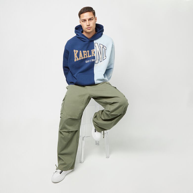 Pantalon parachute délavé à motif signature, taille S
