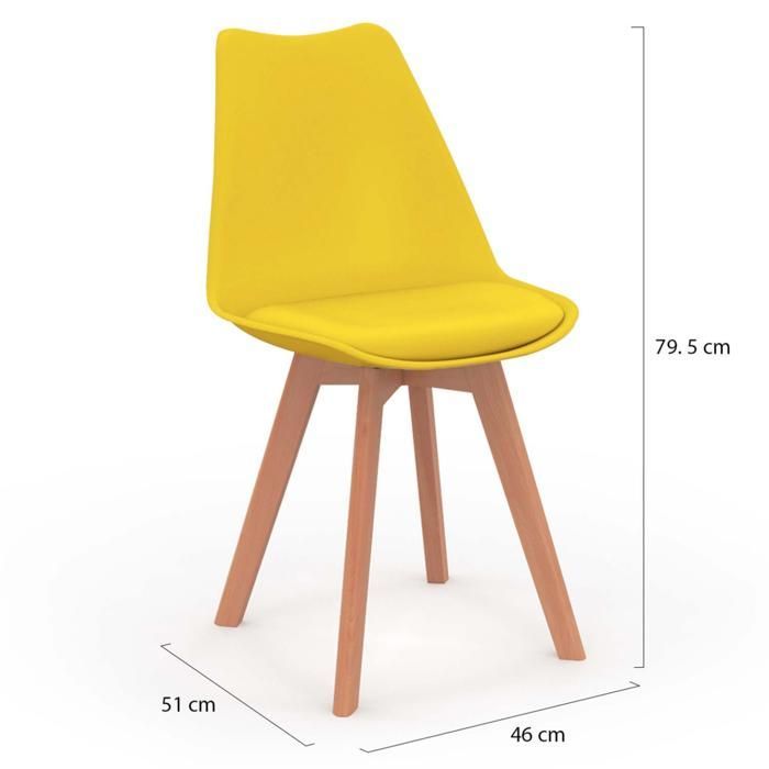 IDMARKET Lot de 6 chaises de salle à manger SARA scandinaves gris clair, blanc, gris foncé x2, jaune x2