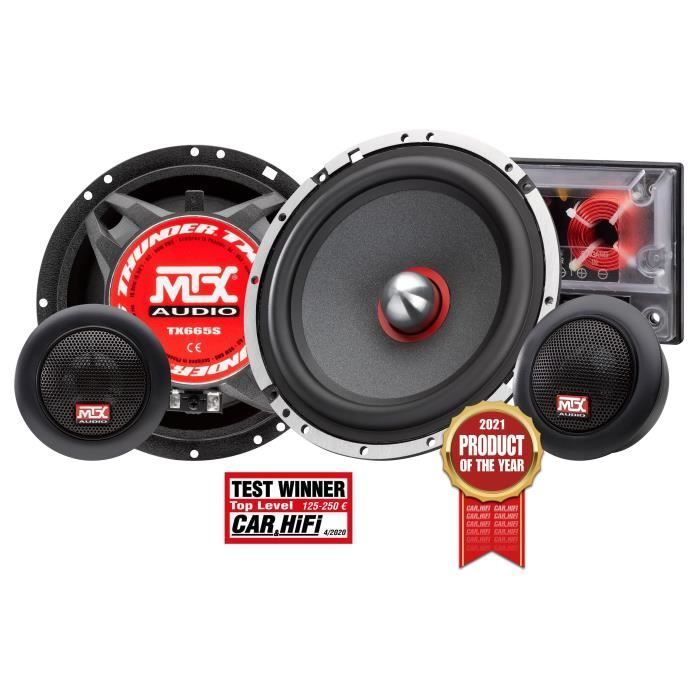 Kit 2 voies - MTX AUDIO - 16,5cm - 4Ω - 90Wrms - Câssis aluminium - Bobine Ø30mm TIL - Tweeter néodyme Ø28mm