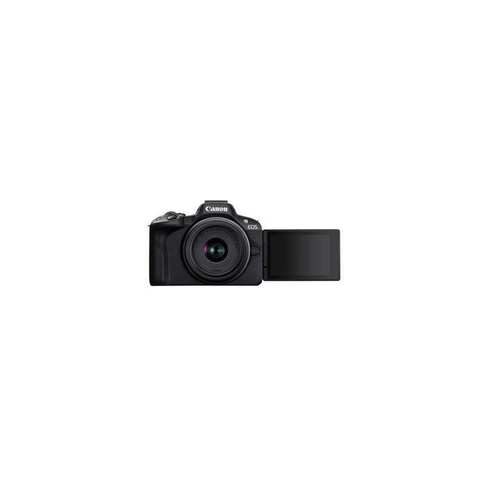 Canon EOS R50 musta hybridikamerapaketti