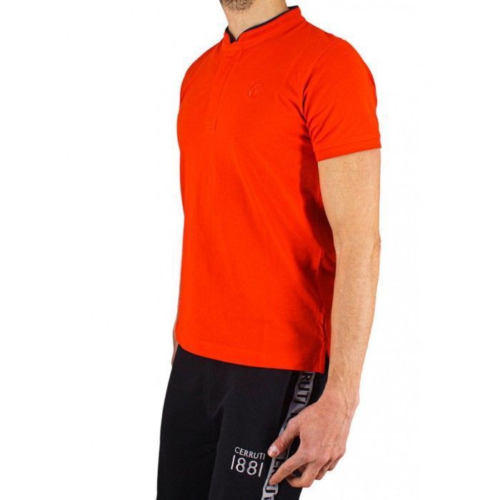 Cerruti 1881 Polo manches courtes col mao New Firenza Rouge Homme