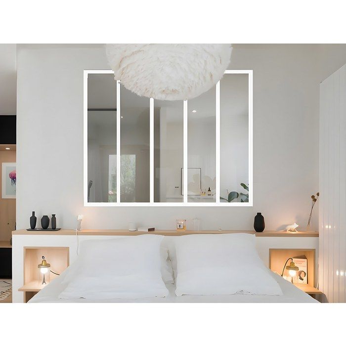 Techo de cristal de aluminio con recubrimiento en polvo, estilo taller - 150x105 cm - Blanco - BAYVIEW