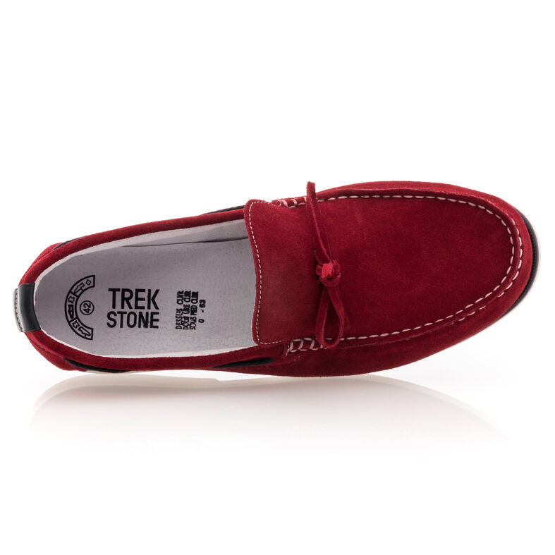 Mocasines/zapatos náuticos rojos para hombre