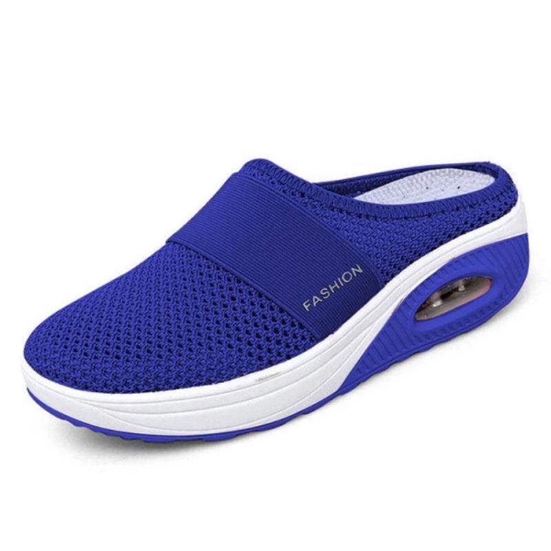 Zapatos ligeros de malla para mujer, pantuflas para mujer, zapatos de cuña, sandalias con amortiguación de aire para mujer, zapatillas deportivas Omen de suela gruesa, talla grande 43