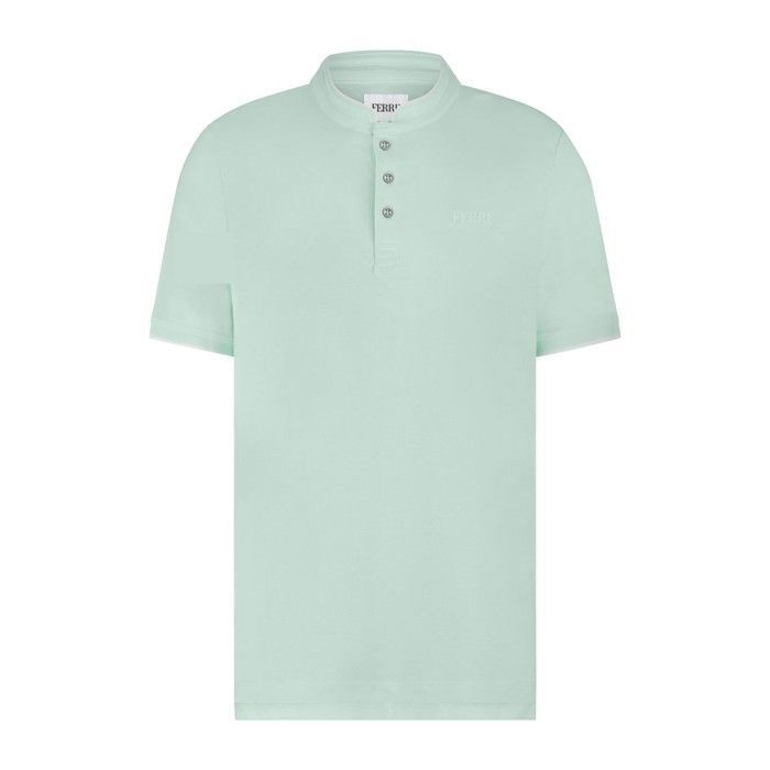 Ferre Polo kortærmet mandarinkrave Giorgio Aqua Green Herre