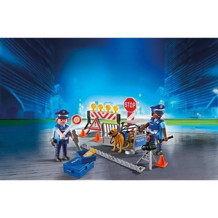 PLAYMOBIL 6924 Bloqueio Policial, Ação na Cidade, Policiais, 100 peças, Idade 4+