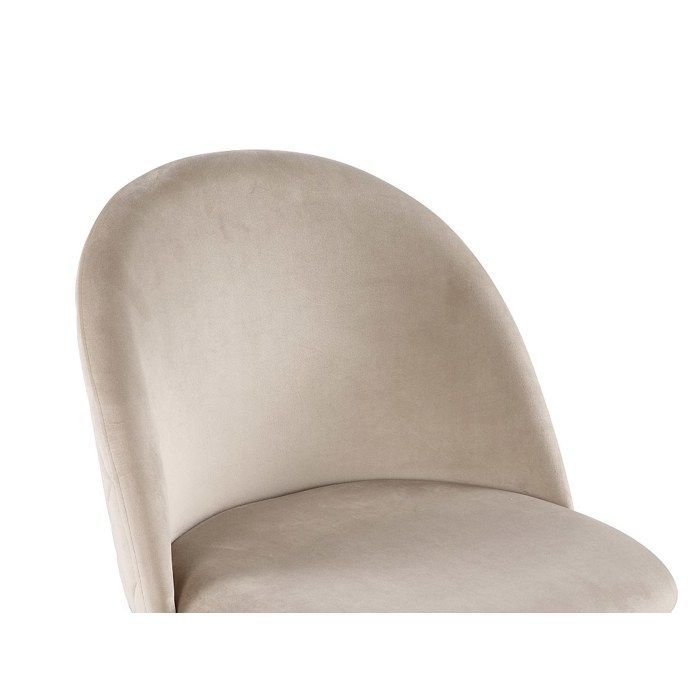 Lot de 2 chaises - Velours et acier inoxydable doré - Beige - MELBOURNE