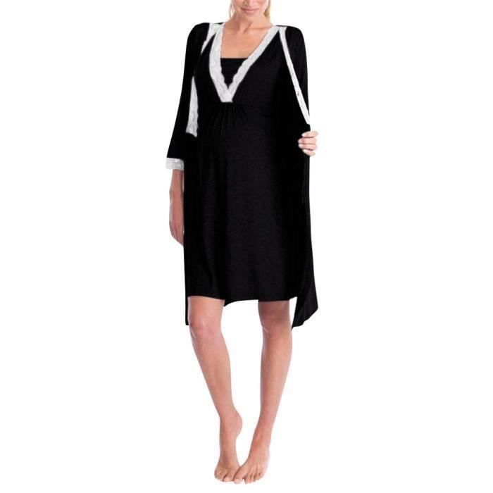 Pijama de bebé de manga larga con encaje para enfermera de maternidad de Funmoon para mujer