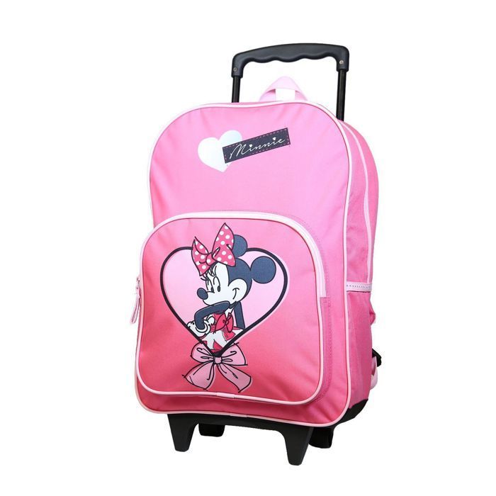 Mochila de Rodinhas BAGTROTTER Disney Minnie Mouse com Laço Rosa