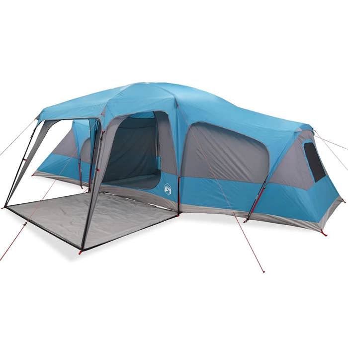 Tienda de campaña familiar vidaXL con porche tipo cúpula, para 9 personas, azul, impermeable, tienda de campaña, tienda de jardín, refugio exterior, tienda de campaña 4009585