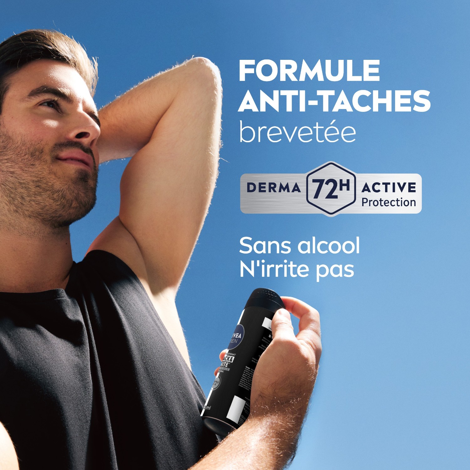 NIVEA Déodorant Spray homme Anti-transpirant anti-trace jaune et blanche 48H