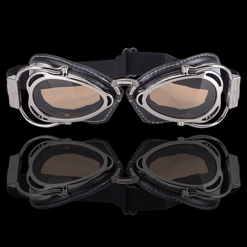 BJMOTO Motorcycle Goggles Motocross Sunglasses For Harley Drit Bike Racing DustProof Glass Anit Wind Eyewear Pilot Google