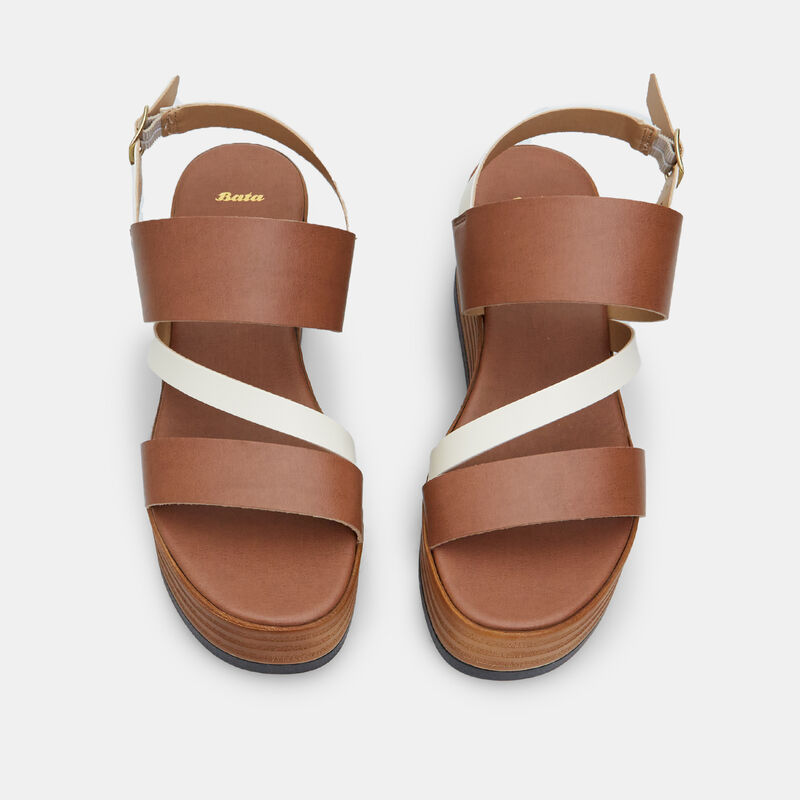 BATA Dam 6,5 cm Platåsandaler i Läder
