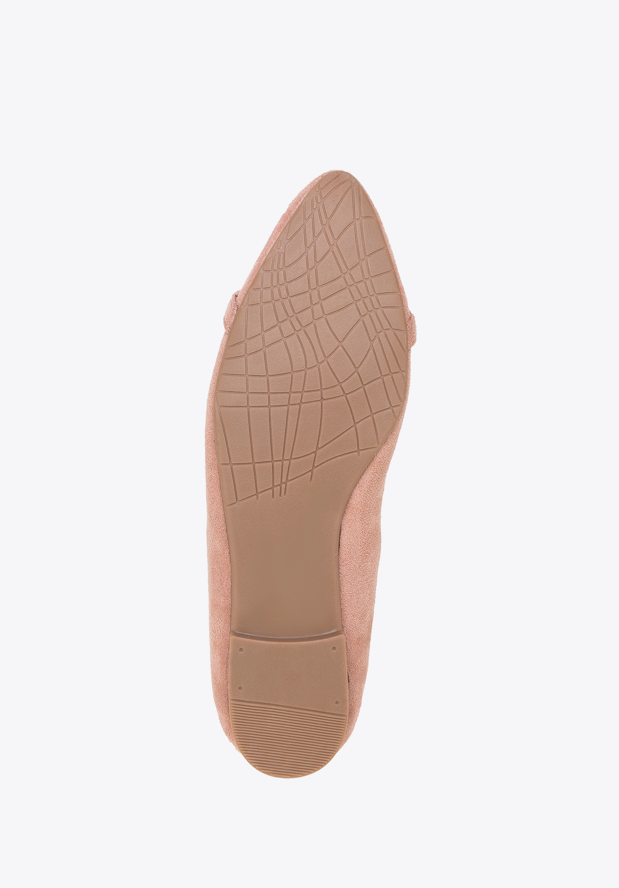 Baleriny z ekozamszu z klamrą zgaszony róż