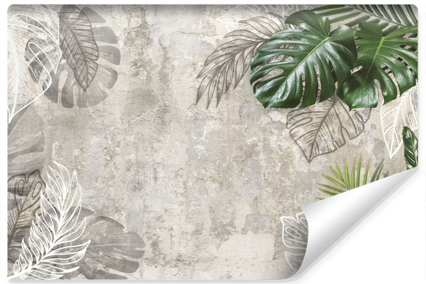 Fototapeta BETON Tropikalne Liście Natura 90x60cm