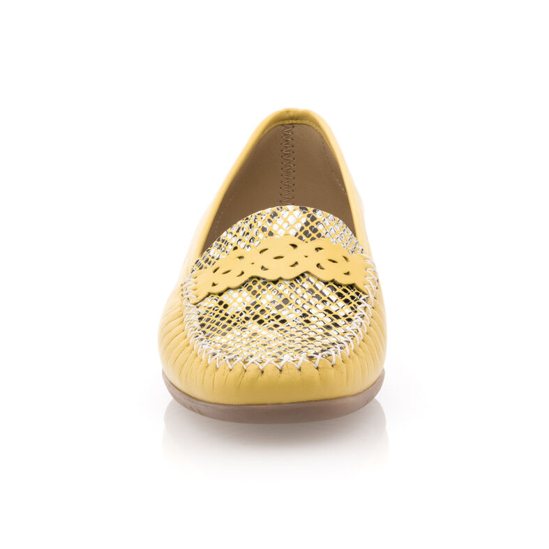 Zapatos cómodos para mujer, color amarillo.