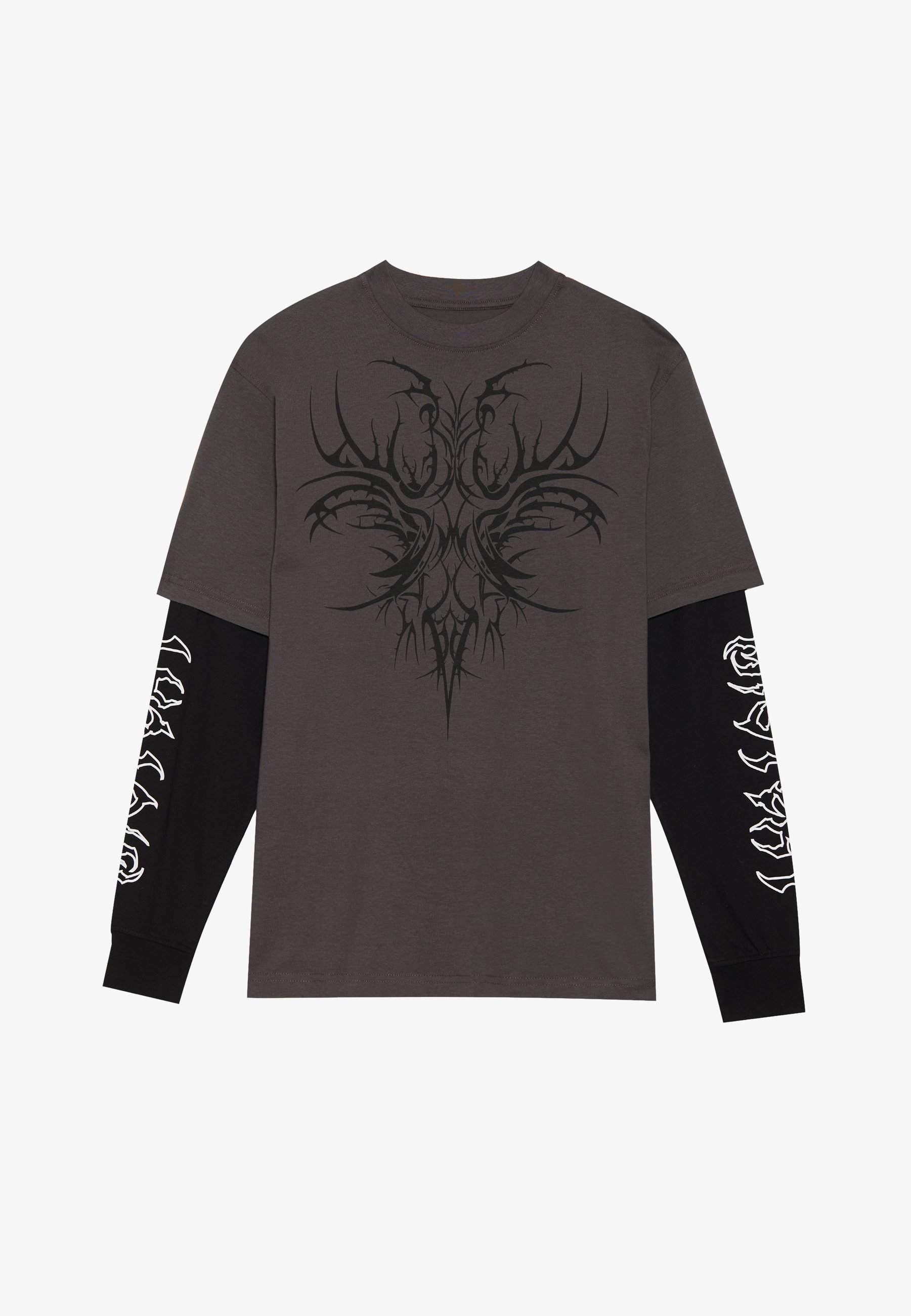 YOURTURN UNISEX - Ilgarankoviai marškinėliai - asfalto spalvos