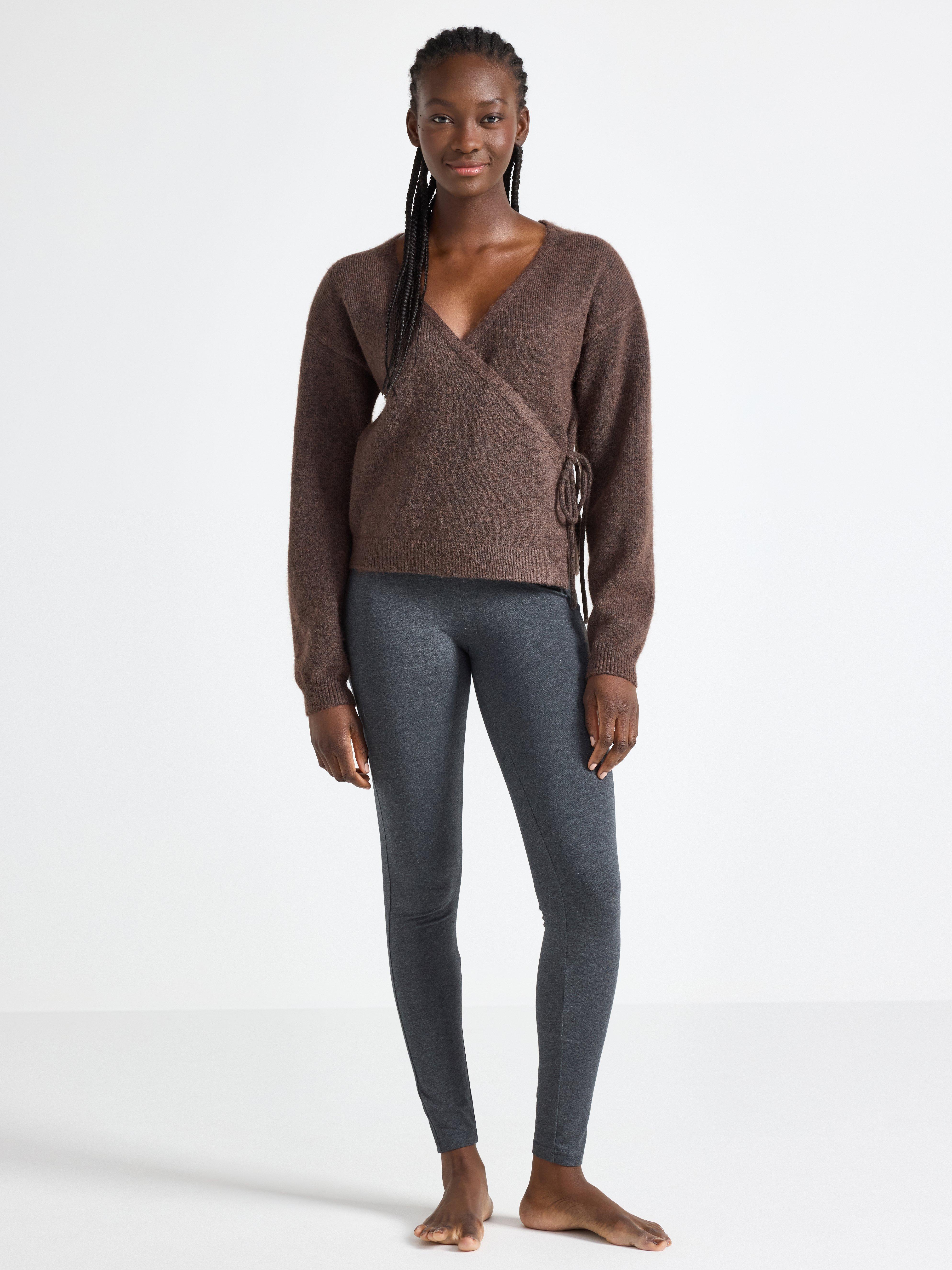 Leggings gris oscuro jaspeado