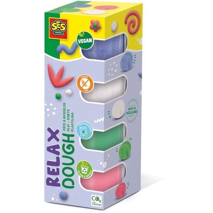 Pasta modellabile - SES Creative - Benessere - Relax (4 x 90 g) - Vegana - Lavabile - Morbida