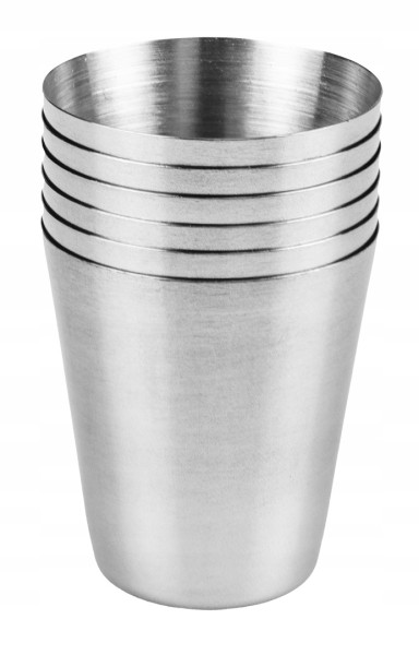 Kieliszki turystyczne 30ml komplet 6 sztuk stalowe   etui