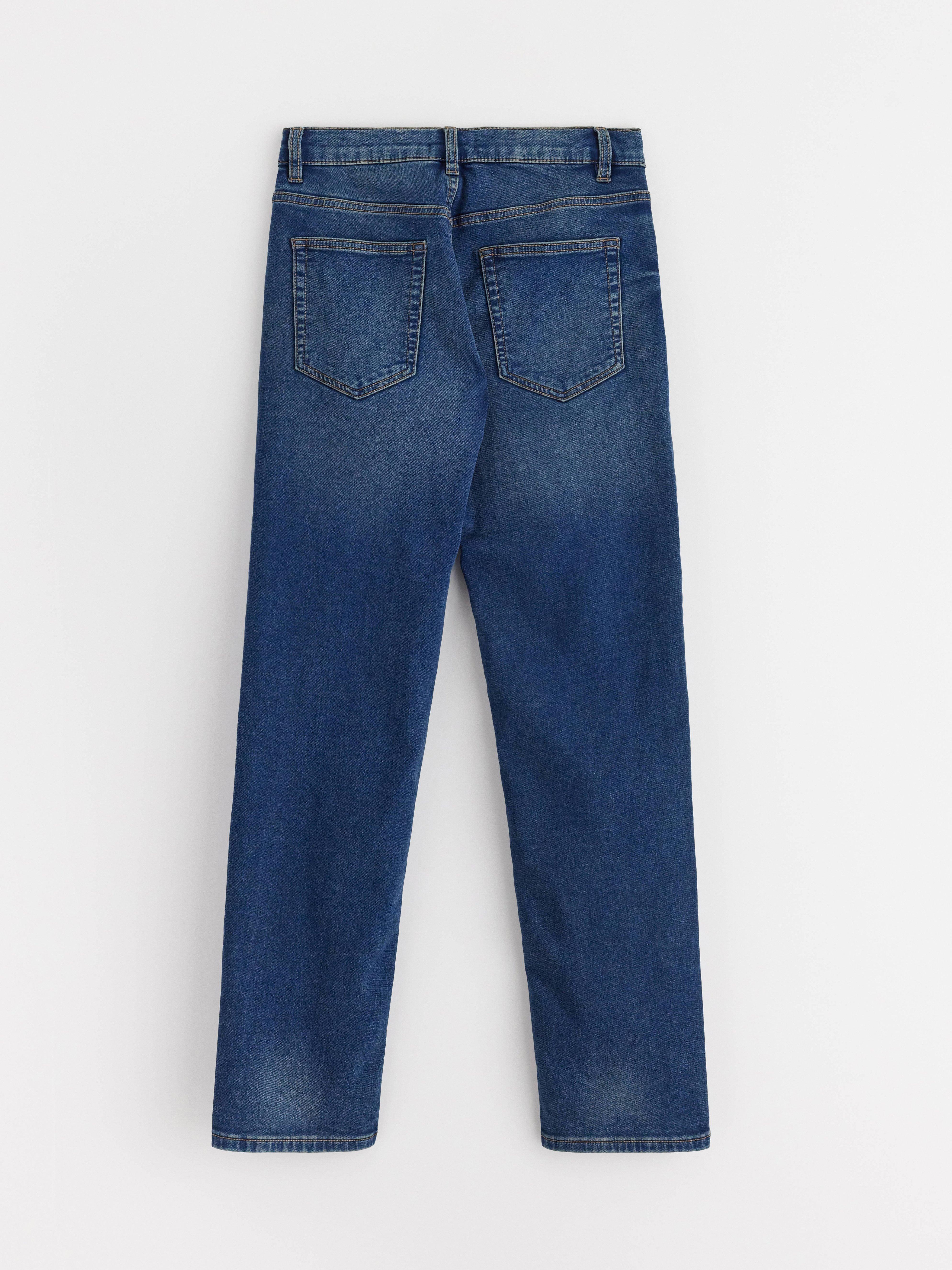 STAFFAN Jeans rectos súper elásticos de mezclilla oscura