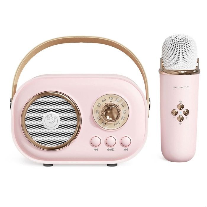 Mini karaoké mignon, Bluetooth portable avec micro, pour fêtes enfants et adultes (rose)