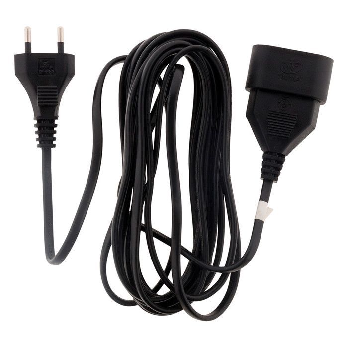 Cable de extensión de 2 m - HO3VVH2F 2x0,75 mm² 6 A - negro - Zenitech