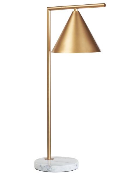 Lampa stołowa metalowa złota