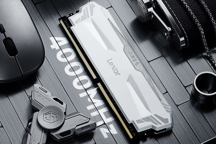 Kit de memória para PC Lexar ARES 16GB (2x8GB) DDR4 RGB - DIMM DDR4 - 4000MHz - Otimizado para jogos - Branco