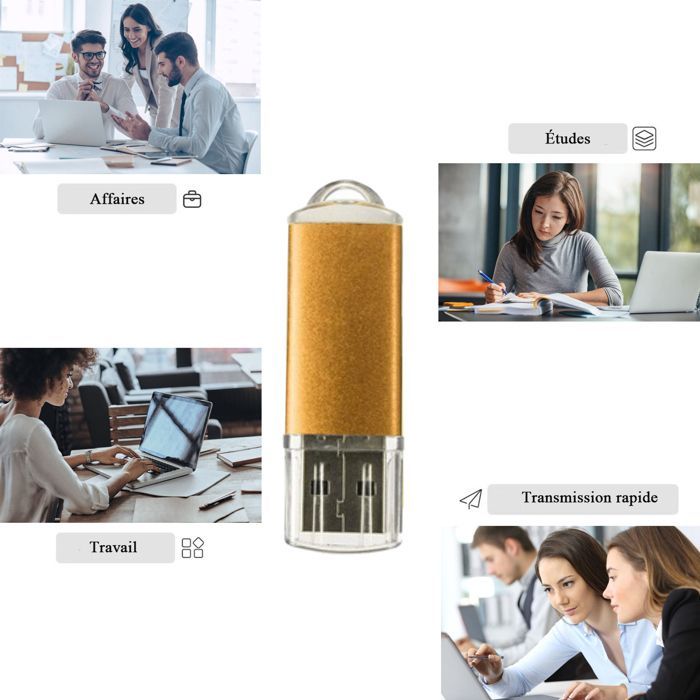 Chiavette USB da 4 GB, confezione da 10, versione 2.0 USB C REWBOAT, memoria esterna, custodia in metallo + copertura in plastica