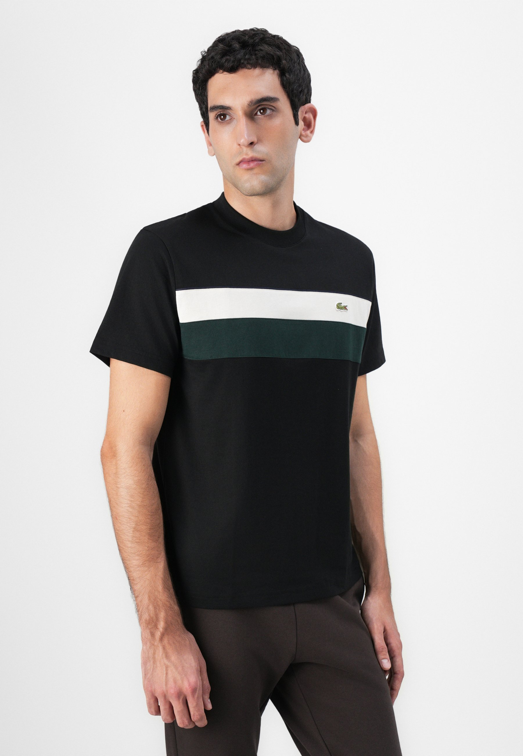 Lacoste T-shirt met print - zwart/lapland/sinople