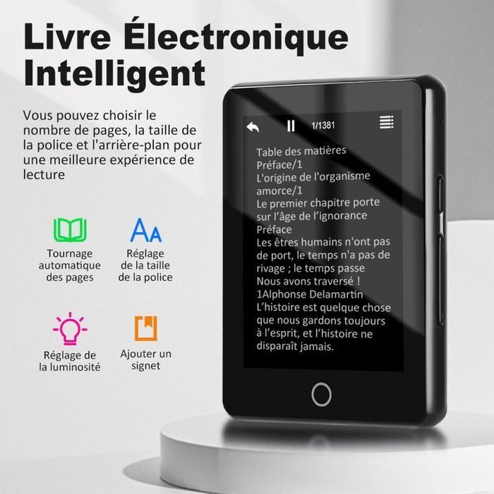 80 Go Lecteur MP3-MP4 Bluetooth 5.4 avec 3