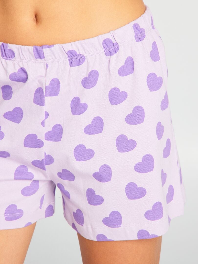Pijama curto de duas peças com estampa dos Ursinhos Carinhosos - BRANCO
