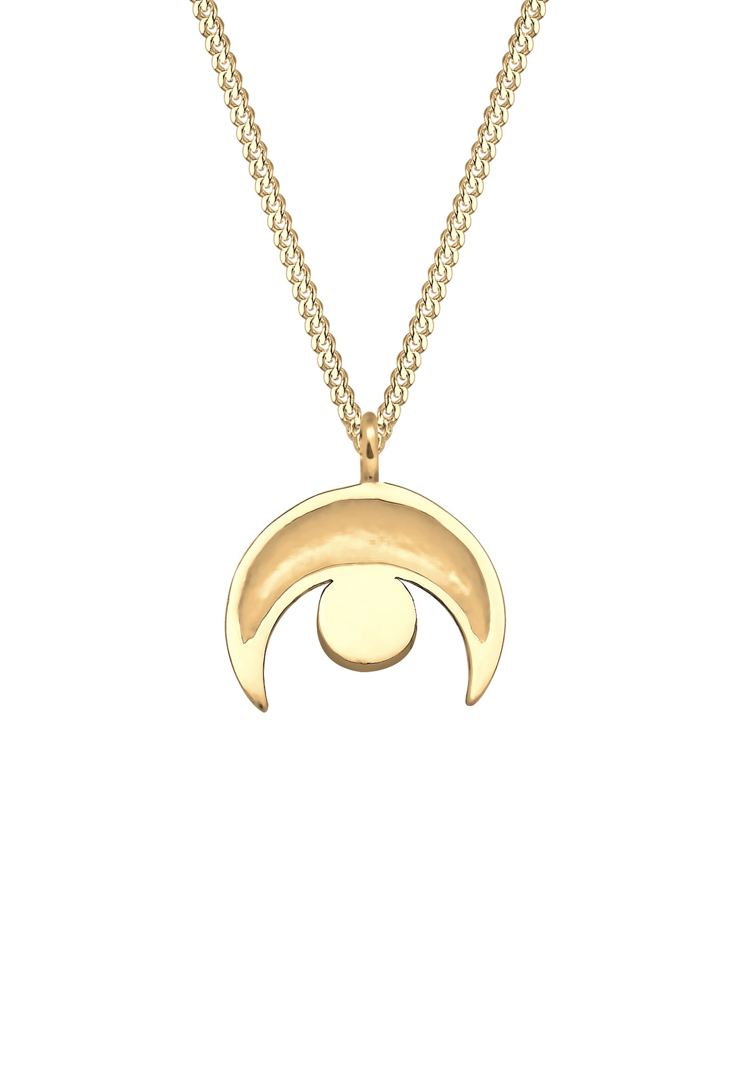 Elli Femme Pendentif Demi Lune Pierre de Lune - (925/1000) Argent
