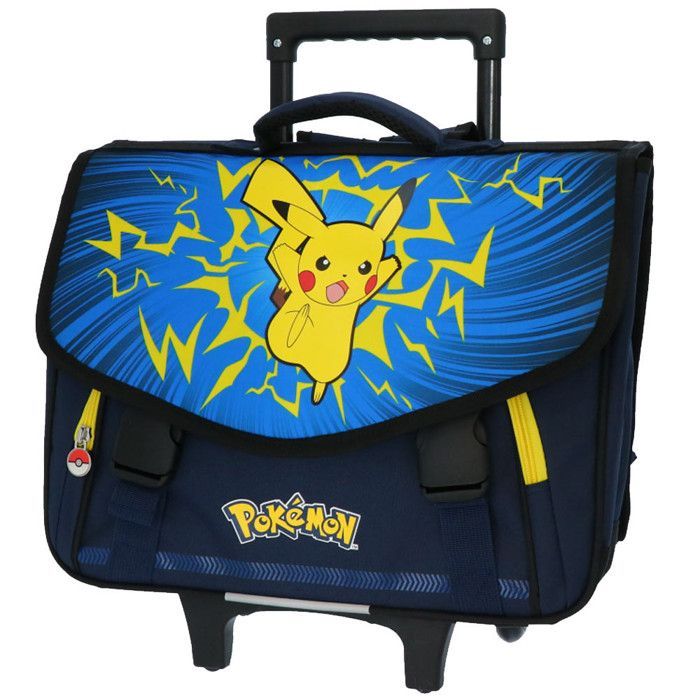Mochila con ruedas Pokémon Pikachu Azul de 41 cm - 2 compartimentos