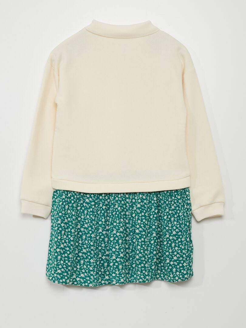 Vestido moletom estampado 2 em 1 - BRANCO