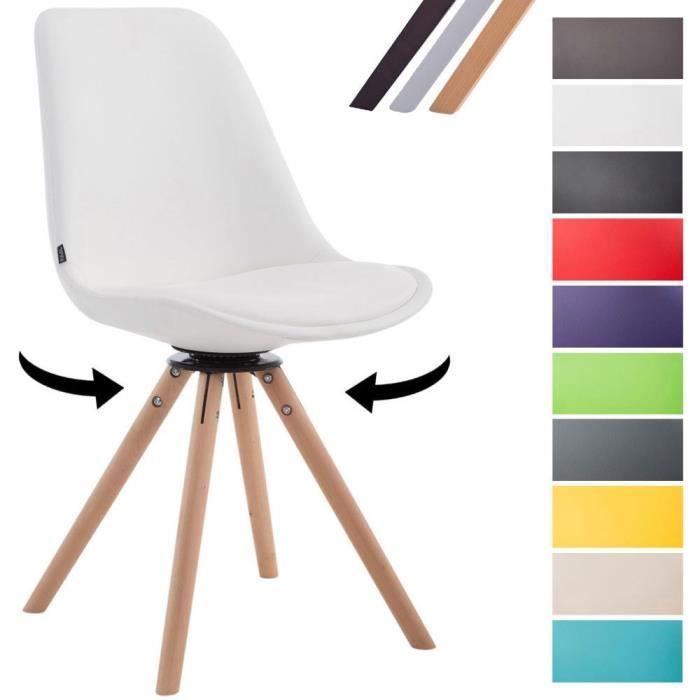 Chaise Scandinave - CLP - Calais - Similicuir - Pieds Bois De Hêtre Ronds