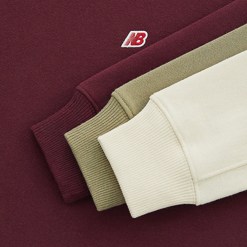 Herren-Sweatshirt mit Rundhalsausschnitt, hergestellt in den USA, Core - NB BURGUNDY