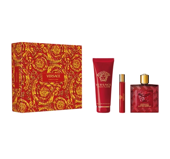 Versace Eros Flame woda perfumowana spray 100 ml   10 ml   żel pod prysznic 150 ml