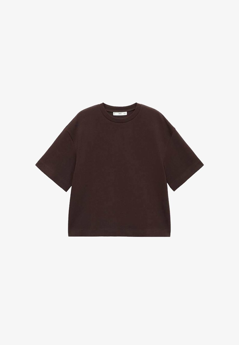 Mango Basic T-shirt - donkerbruin